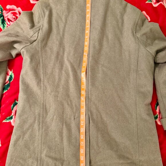 Michael Kors Delta Wool-Blend Faux-Leather-Trim Peacoat Men’s Large Brown - Picture 10 of 16